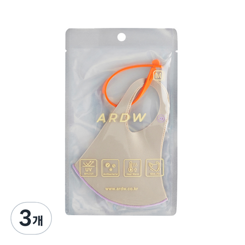 ARDW 따뜨텍 패션 마스크 필터 교체형 베이지 라벤더, 1개입, 3개