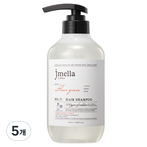 제이멜라 인 프랑스 플뢰르 그레이스 헤어 샴푸, 500ml, 5개