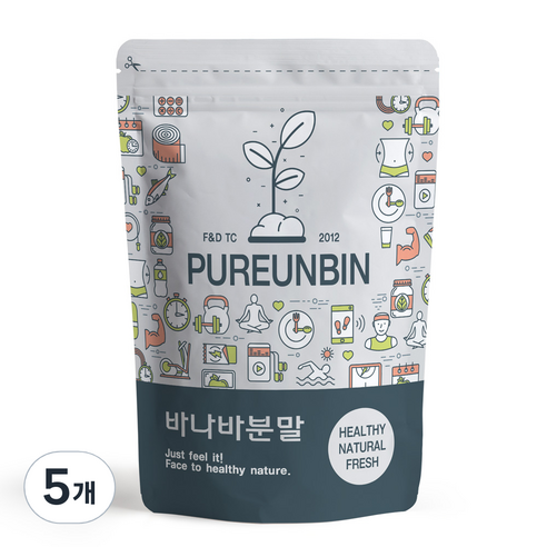 푸른빈 바나바 잎 분말 가루, 5개, 300g