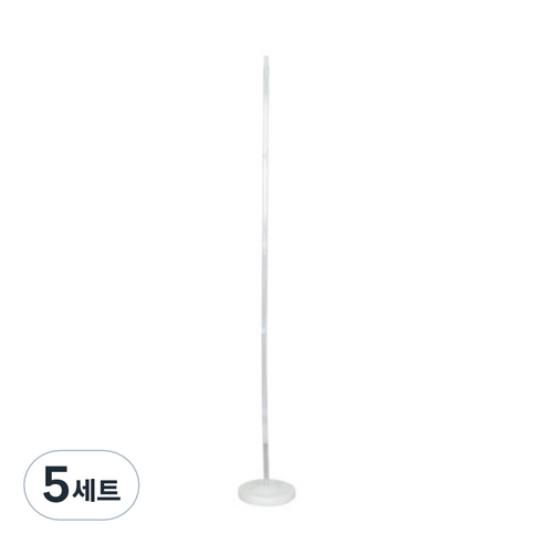 풍선 기둥 물통 + 로드 5p 세트, 화이트(물통), 투명(로드), 5세트