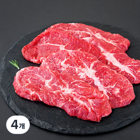 푸드랩플러스 호주산 곡물 소 부채살 구이용 (냉장), 400g, 4개