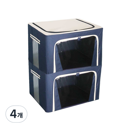 마이닝 모던 리빙박스 66L, 네이비, 4개