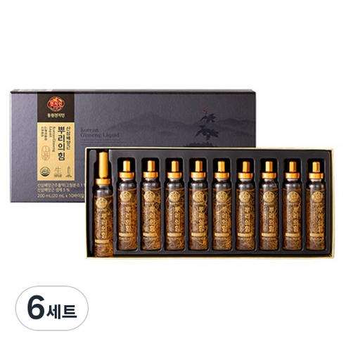 천지인 뿌리의 힘 산삼배양근 + 쇼핑백, 200ml, 6개