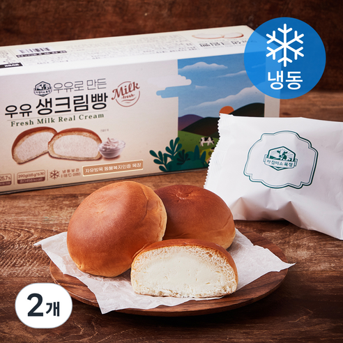 아침미소목장 우유 생크림 빵 (냉동), 65g, 6개입, 2개