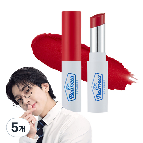 닥터벨머 어드밴스드 시카 터치 립밤, 레드, 5.5g, 5개