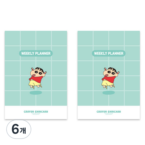 짱구는못말려 위클리 만년형 중철노트, 블루, 6개