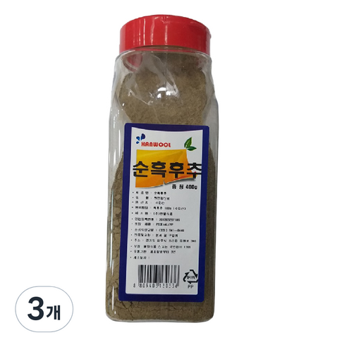 한울식품 순흑후추, 400g, 3개
