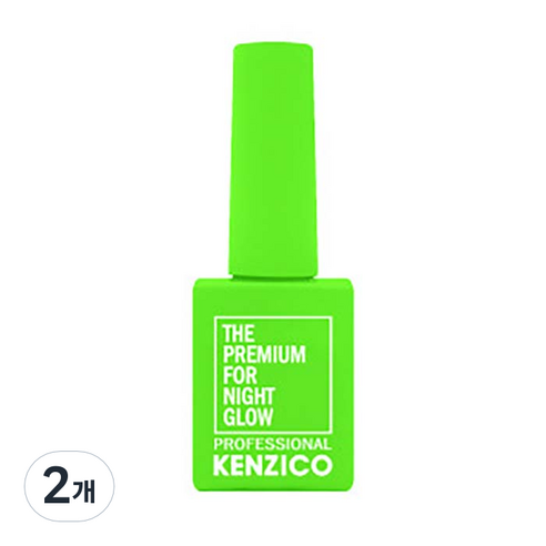 켄지코 나이트 글로우 야광 컬러 젤, NG-05 Neon Green, 11ml, 2개