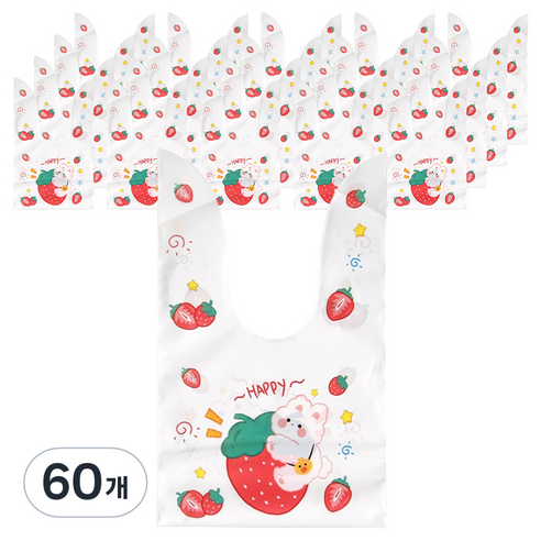 러블리 미니 포장 구디백, 딸기토끼, 60개