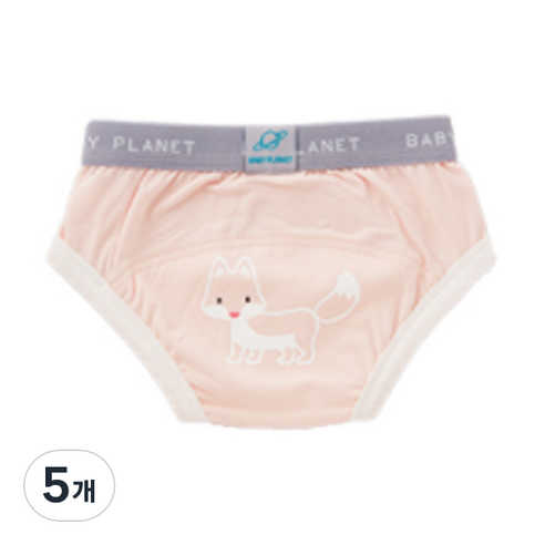 베이비플라넷 밤부 배변훈련팬티 귀여운여우 스위티, 혼합색상, 5개