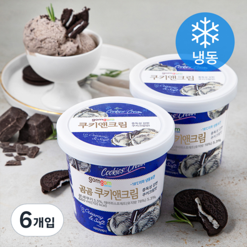 곰곰 쿠키앤크림 아이스밀크 (냉동), 660ml, 1개입, 6개