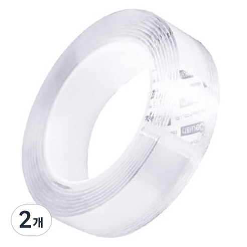 델리 착붙 투명 실리콘 양면테이프 2mm, 2개