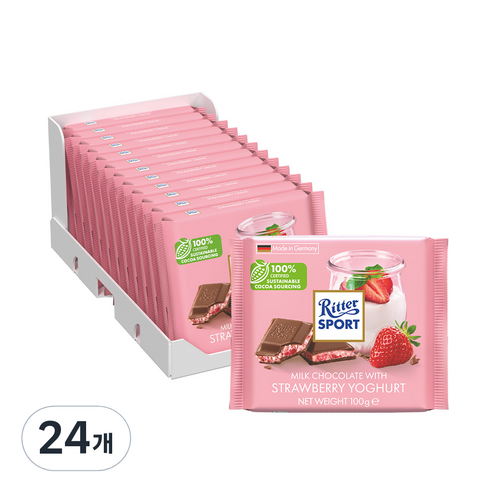 리터스포트 딸기요거트 초콜릿, 100g, 24개