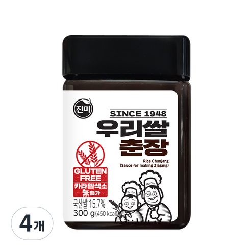 진미 우리쌀 춘장, 4개, 300g