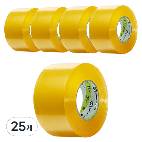 신흥테이프 경포장 투명 박스테이프 100M, 25개