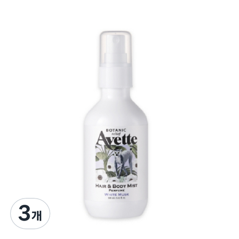 아베뜨보타닉 릴리프 퍼퓸 헤어 바디미스트 화이트머스크, 160ml, 3개