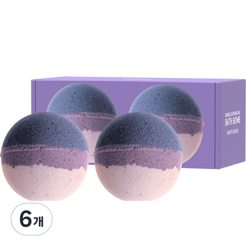 쿤달 버블 앤 스파클링 배쓰밤 화이트머스크향, 200g, 6개