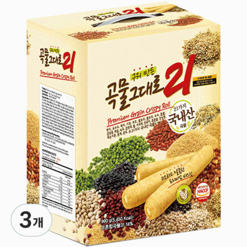 곡물그대로21 크리스피롤 선물세트, 3개, 900g