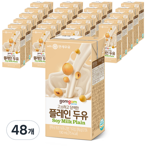 곰곰 고소하고 담백한 플레인두유, 190ml, 48개