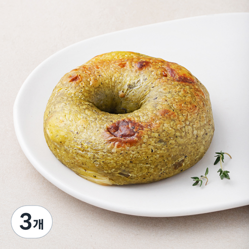 도제식빵 바질 에멘탈 베이글, 110g, 1개입, 3개