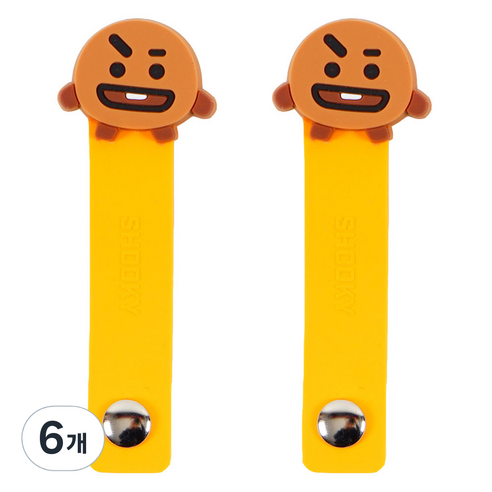 BT21 케이블 정리밴드 슈키, 혼합색상, 6개