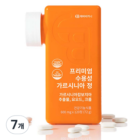 에버비키니 프리미엄 수용성 가르시니아 정 다이어트 보조제 72g, 120정, 7개