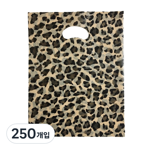 팩스타 펀칭 비닐봉투 PE35 35 x 45 cm, 호피무늬, 250개입