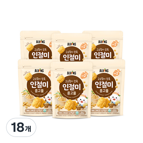 엘빈즈 고소함이 쏘옥 인절미과자, 콩고물, 18개, 30g
