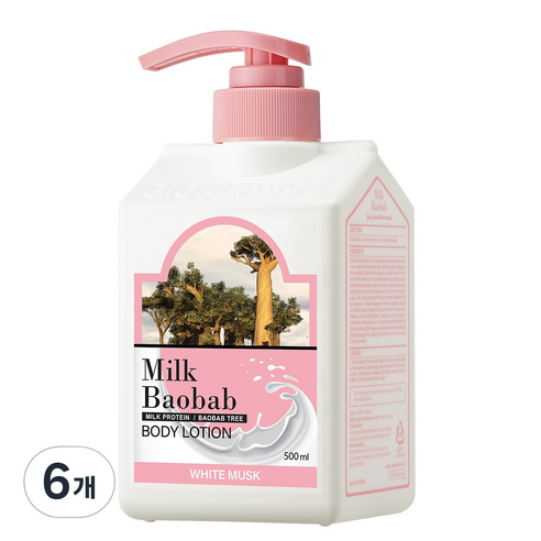 밀크바오밥 바디로션 화이트 머스크향, 500ml, 6개