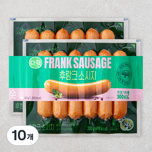 다향오리 후랑크 소시지, 300g, 10개