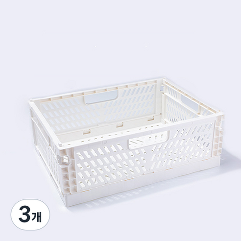 다용도 수납 정리함 폴딩 박스 XL, 화이트, 3개