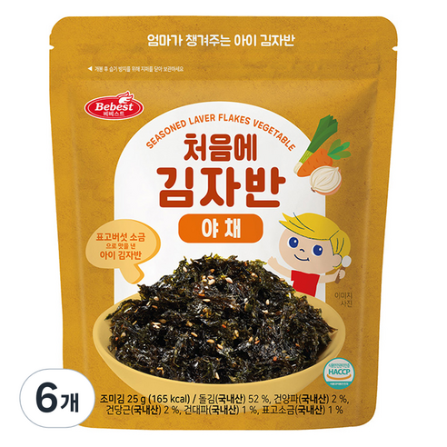 베베스트 유아용 처음에 김자반, 25g, 6개