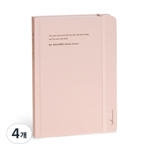 아이코닉 수베니어 B6 밴드 양장노트 라인, 02 Powder pink, 4개