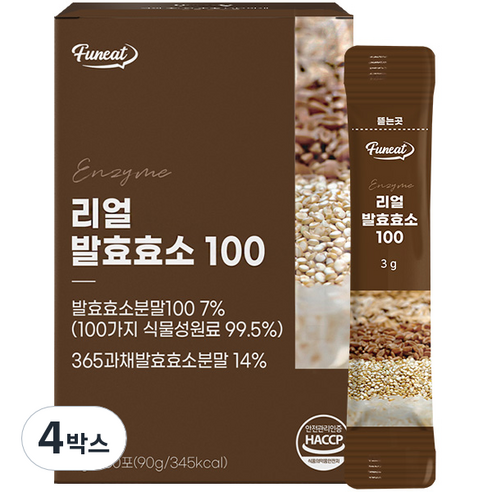 퍼니트 리얼 발효효소 100 30포, 4박스, 90g