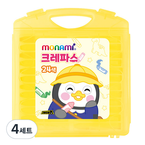 모나미 펭수 크레파스 세트, 24색, 4세트