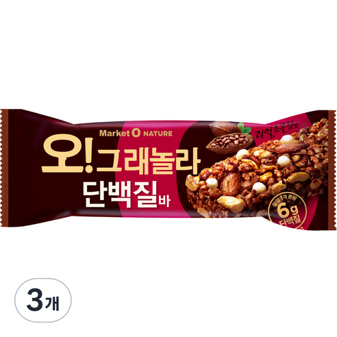 마켓오 오 그래놀라 단백질바, 40g, 3개