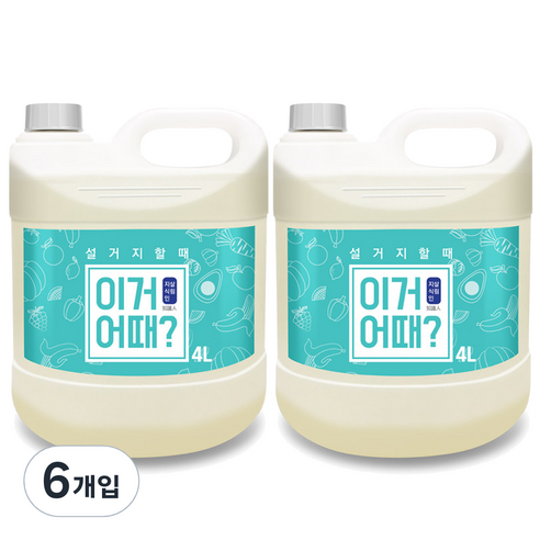 아토세이프 이거어때 주방 세제, 4L, 6개