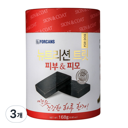 포켄스 뉴트리션 트릿 강아지 영양제, 오메가 지방산, 3개, 피부/피모