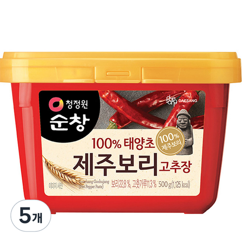 청정원 제주보리 고추장, 500g, 5개