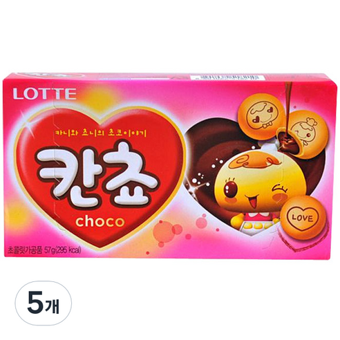 롯데제과 칸쵸 초코맛, 54g, 5개