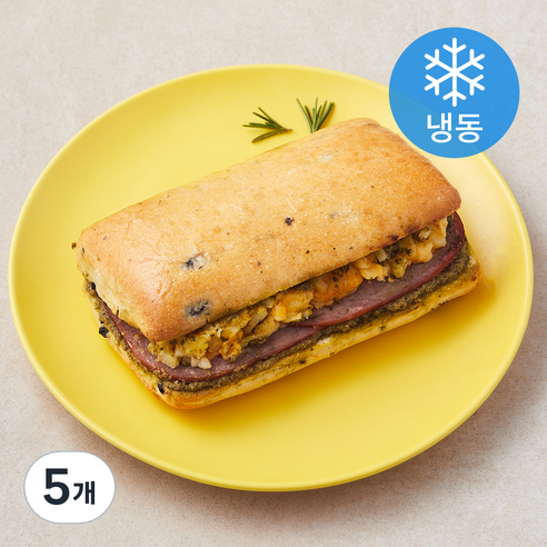 브레밀 바질햄치즈 치아바타 샌드위치 (냉동), 200g, 5개, 1개입