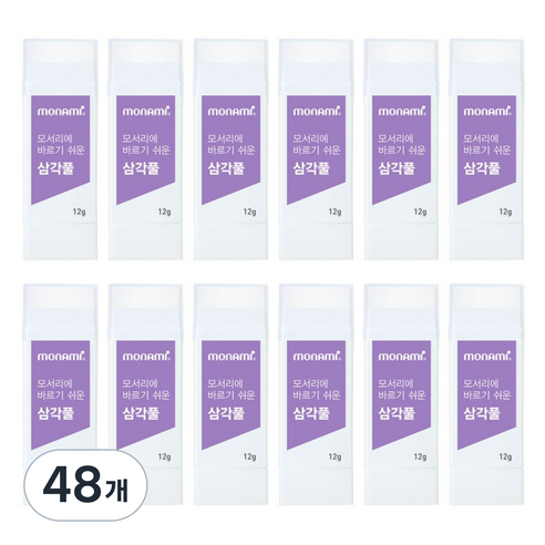 모나미 모서리에 바르기 쉬운 삼각풀, 12g, 48개