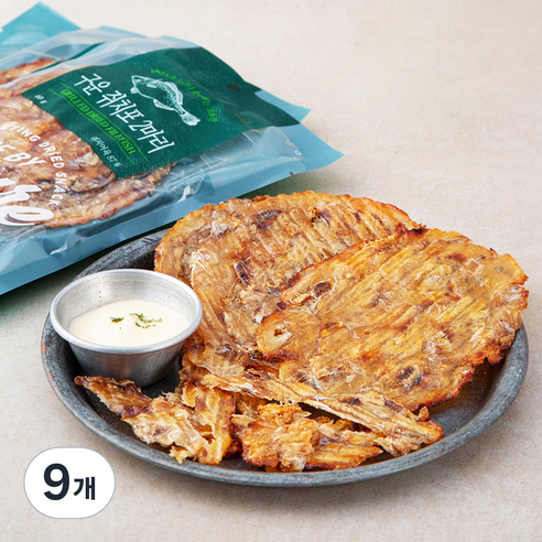 구운 쥐치포 2마리, 40g, 9개