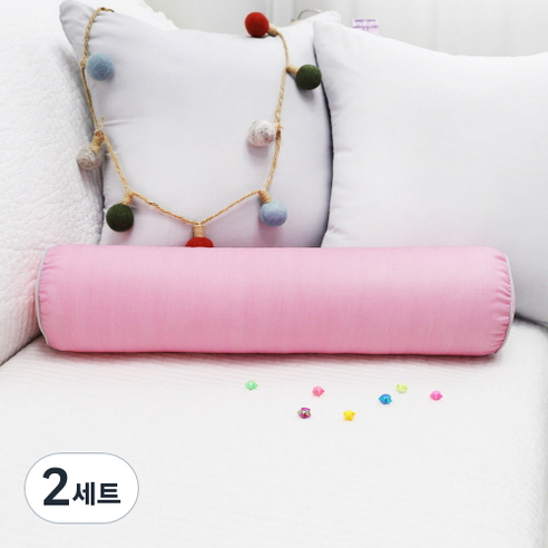 베드앤데코 에브리데이 경추 목베개 + 솜 세트, 코튼핑크, 2세트