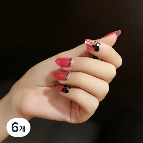 이코 네일스티커 QB348, 제리스리본, 6개