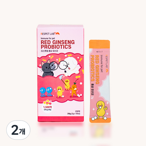 리스펫랩 반려동물 홍삼 유산균, 10회분, 장건강/유산균, 2개