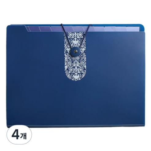 통근창고 A4서류 문서보관 파일케이스 5칸 325 x 245 mm, 네이비, 4개