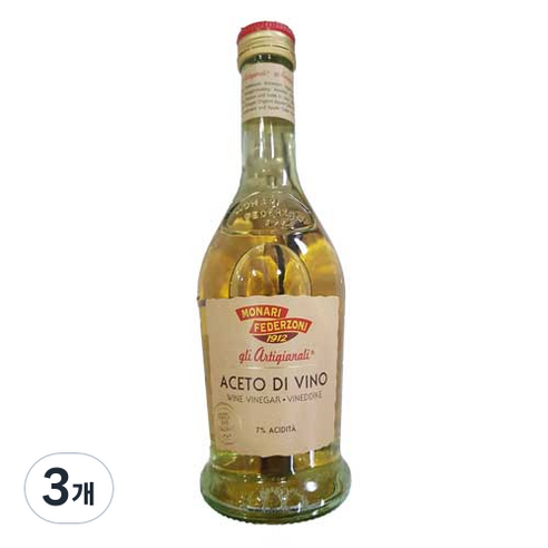 모나리 페데르조니 화이트 와인 비네가, 500ml, 3개
