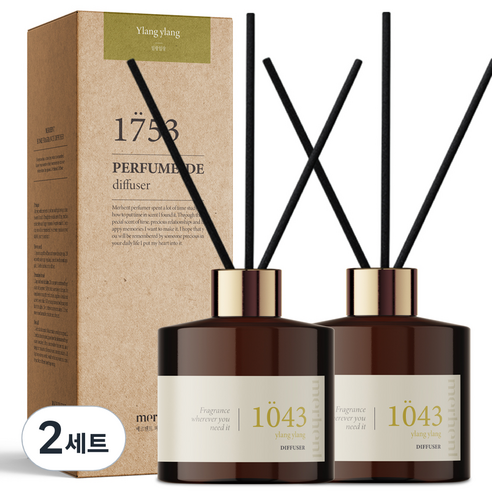 메르헨트 퍼퓸 드 디퓨저 200ml 2p + 리드스틱 10p 세트, 일랑일랑, 2세트