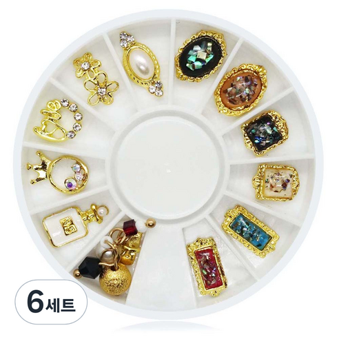 메이브라운 골드큐빅 네일자개 파츠 B세트, 6세트, 혼합색상